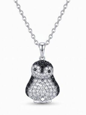 Penguin Necklace - 925 Sterling Silver Charmed Aroma Penguin Collection